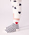 Children's cotton socks with stripes and hearts - 3-pack variante 1