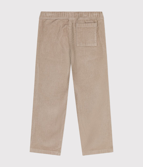 Boys' straight-fit corduroy trousers HUITRE