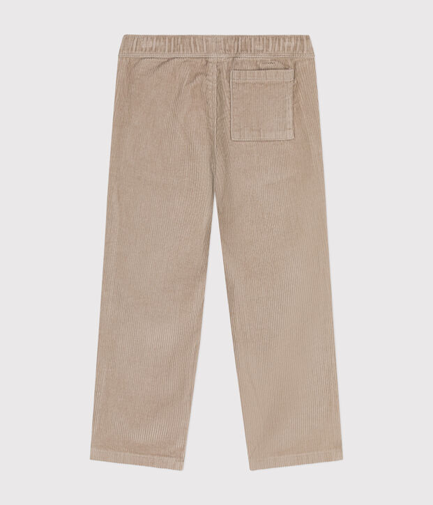 Boys' straight-fit corduroy trousers beige