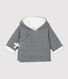 Babies' Stripy Organic Cotton Velour Hooded Jacket