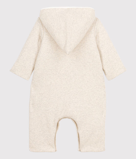 Babies' Marled Grey Organic Cotton Hooded Jumpsuit MONTELIMAR CHINE beige