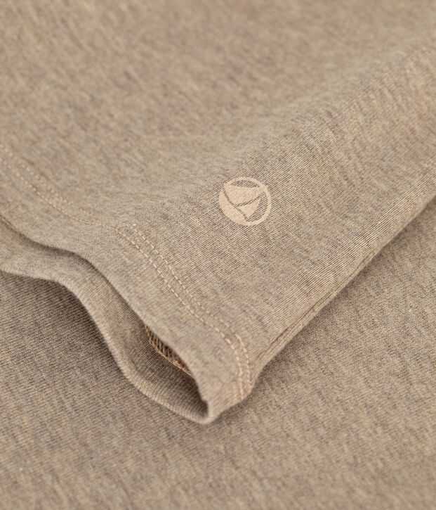 Women's plain cotton rollneck beige