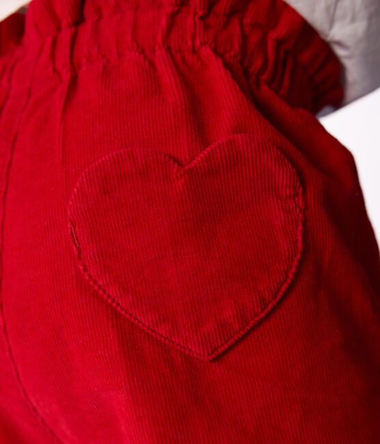 Babies' plain corduroy shorts TERKUIT red