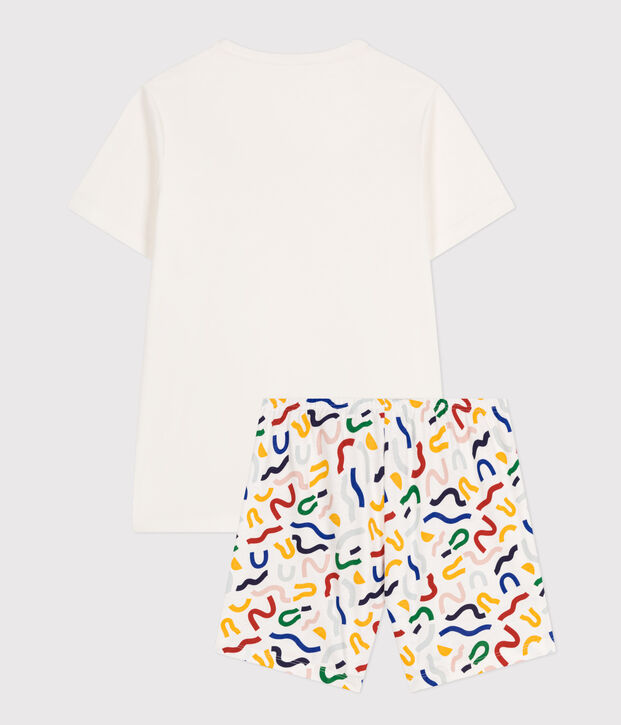 Junior Short Cotton Pyjamas white/multicolor