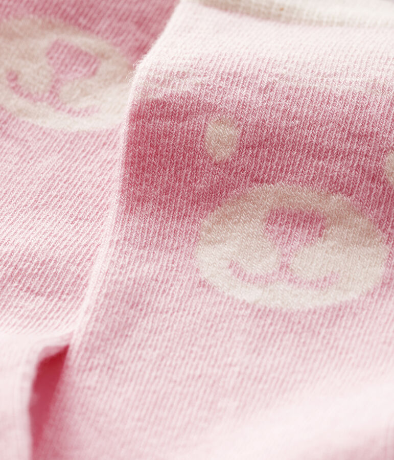High-length baby socks pink/white