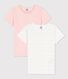 Girls' Mini Star Patterned Short-Sleeved Organic Cotton T-Shirts - 2-Pack