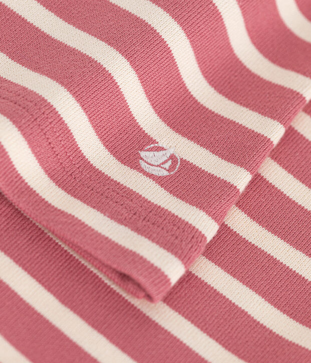 Women's Buttoned Cotton Breton Top pink/ecru