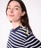 Women's cotton Breton top SMOKING blue/MARSHMALLOW white