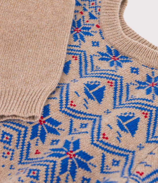 Children's wool and cotton jacquard jumper multicolor/multicolor