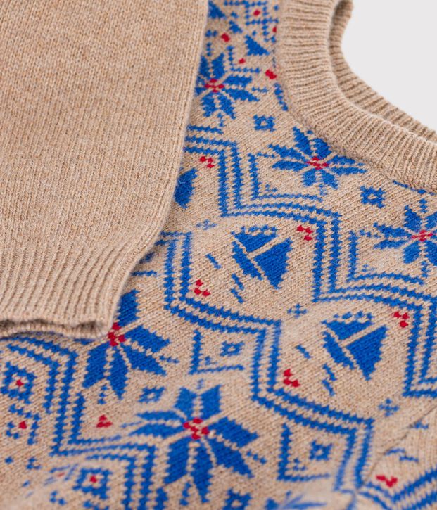 Children's wool and cotton jacquard jumper multicolor/multicolor