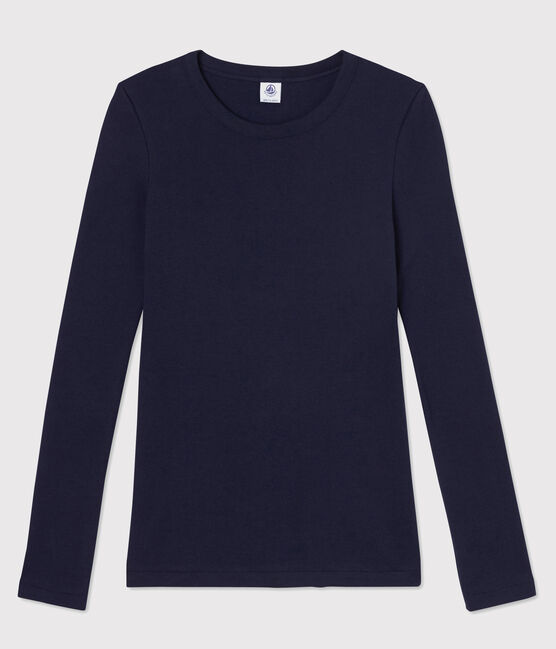 Women's Iconic Cotton Round Neck T-Shirt SMOKING blue