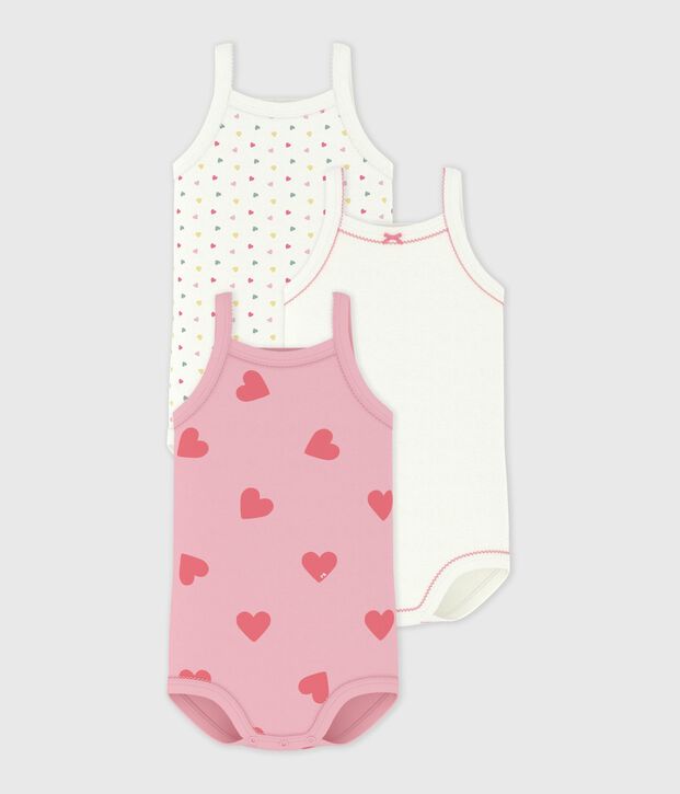 Pack of babies' strappy cotton bodies multicolor