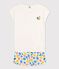 Girls' Cotton Short Pyjamas MARSHMALLOW white/MULTICO white