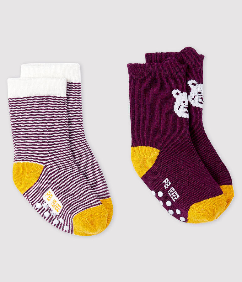 Pack of 2 pairs of baby socks multicolor