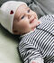 Newborn babies' knitted cotton beanie hat white