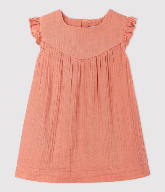 Babies' Organic Cotton Gauze Dress PAPAYE pink