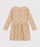 Little girls' long-sleeved tube knit dress AVALANCHE white/MULTICO
