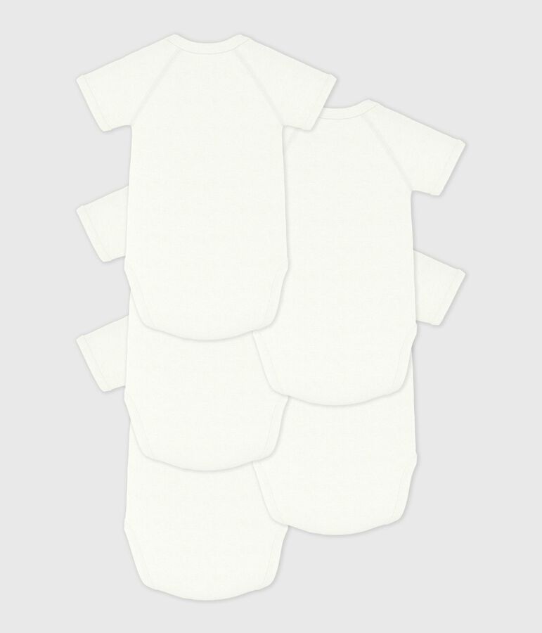 Pack of babies' plain cotton short-sleeved crossover bodies variante 1