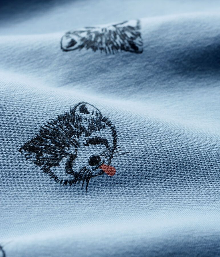 Baby Boys' Ribbed Sleepsuit ACIER blue/MULTICO white