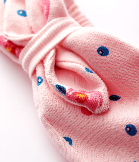 Baby girl's bow headband MINOIS pink/MULTICO white