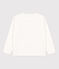 Girls' Long-sleeved Cotton T-Shirt MARSHMALLOW white