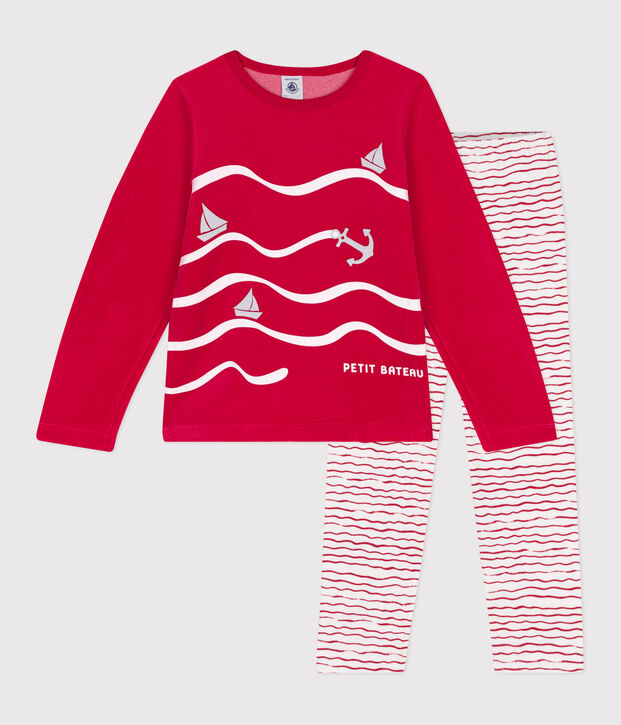 Children's velour pyjamas red/multicolor