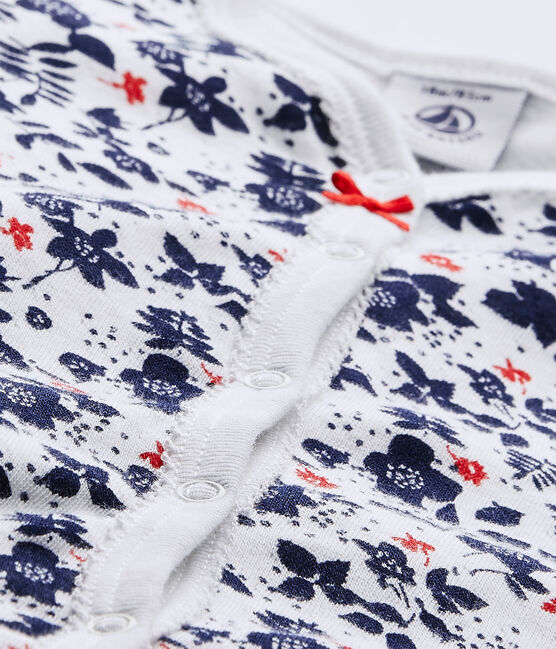 Baby girl's print sleepsuit ECUME white/MULTICO white