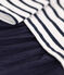 Babies' Long-Sleeved Dual Material Dress SMOKING blue/MARSHMALLOW white