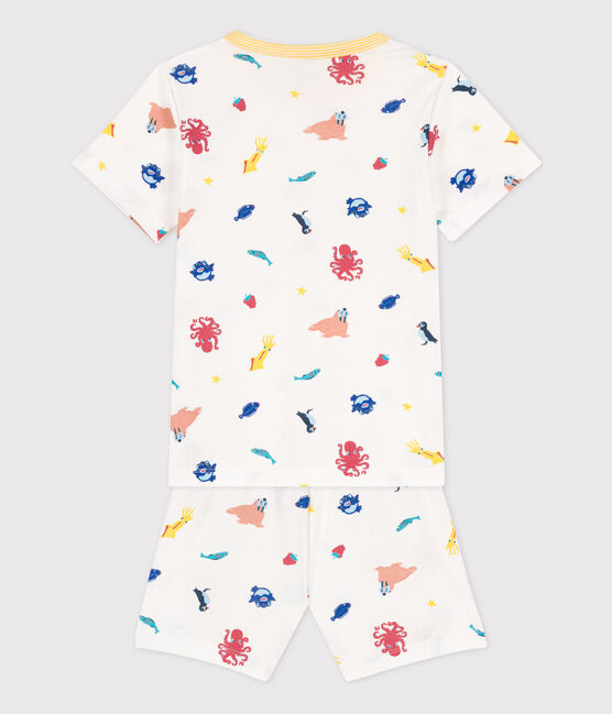 Unisex Glow-in-the-Dark Short Cotton Pyjamas MARSHMALLOW white/MULTICO white