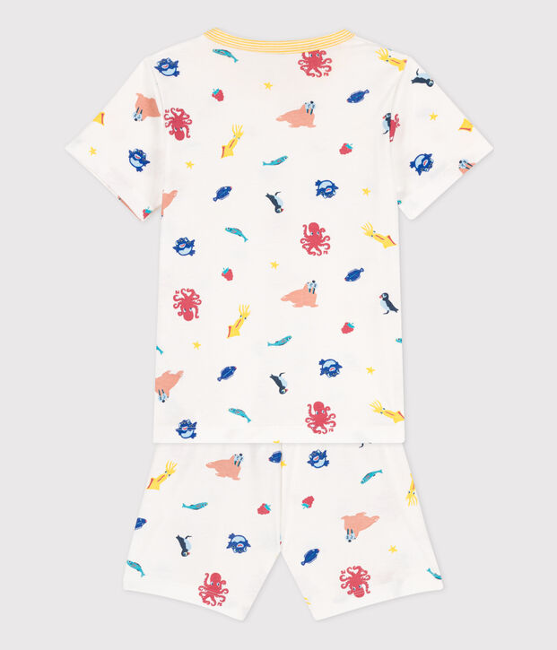 Unisex Glow-in-the-Dark Short Cotton Pyjamas white/multicolor