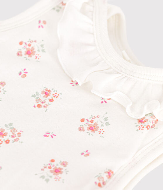Babies' cotton TOG 1.5 sleeping bag MARSHMALLOW white/MULTICO white