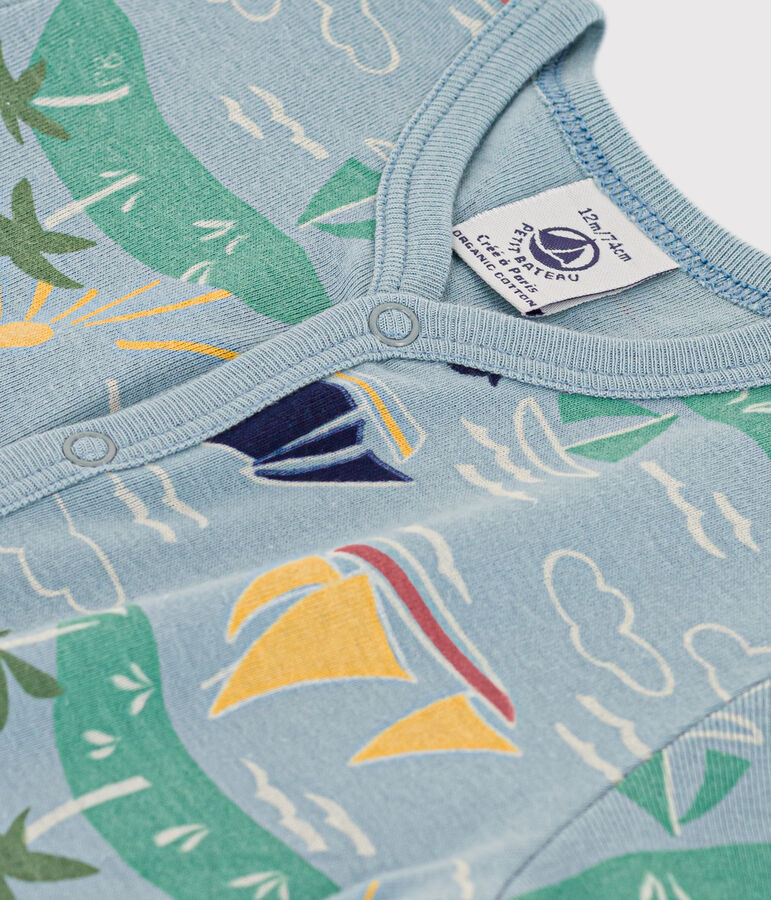 Babies' Explorer Themed Cotton Playsuit blue/multicolor