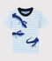 Boys' Short-Sleeved Jersey T-Shirt JASMIN blue/MARSHMALLOW white