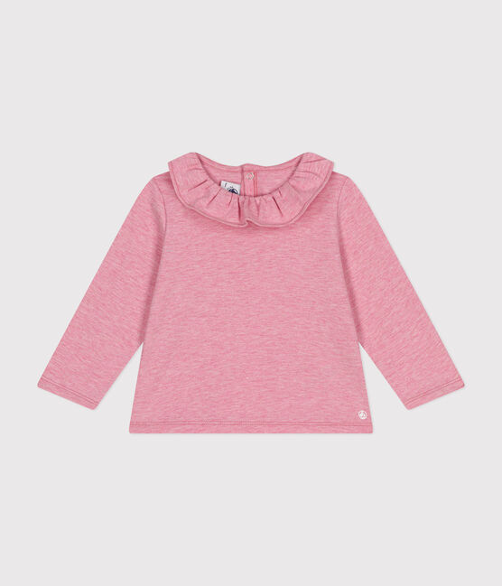 Babies' Long-Sleeved Jersey Blouse ROSELINE CHINE pink