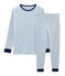 Boys' Ribbed Pyjamas ACIER blue/MARSHMALLOW white