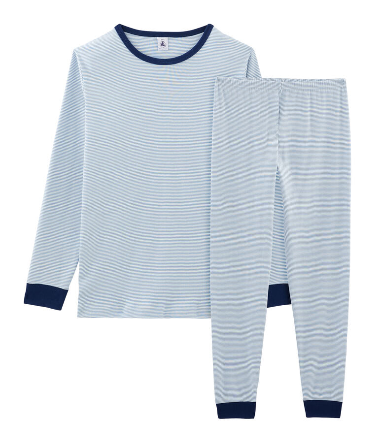 Boys' Ribbed Pyjamas blue/white