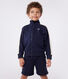 Children's zipped stand-up collar sweatshirt in plain cotton