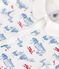Babies' Paris print cotton playsuit with a collar MARSHMALLOW white/MULTICO white