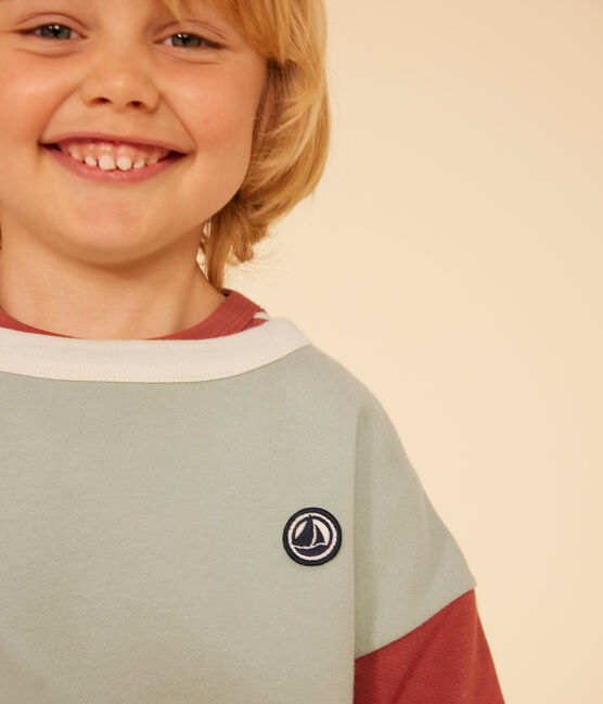 Boys' Colourblock Fleece Sweatshirt AVALANCHE white/MULTICO
