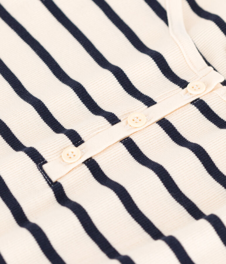 Women's Cotton Strappy Shirt Ecru/blue