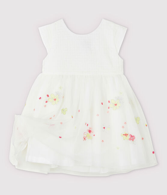 Baby Girls' Embroidered Tulle Formal Dress MARSHMALLOW white/MULTICO white