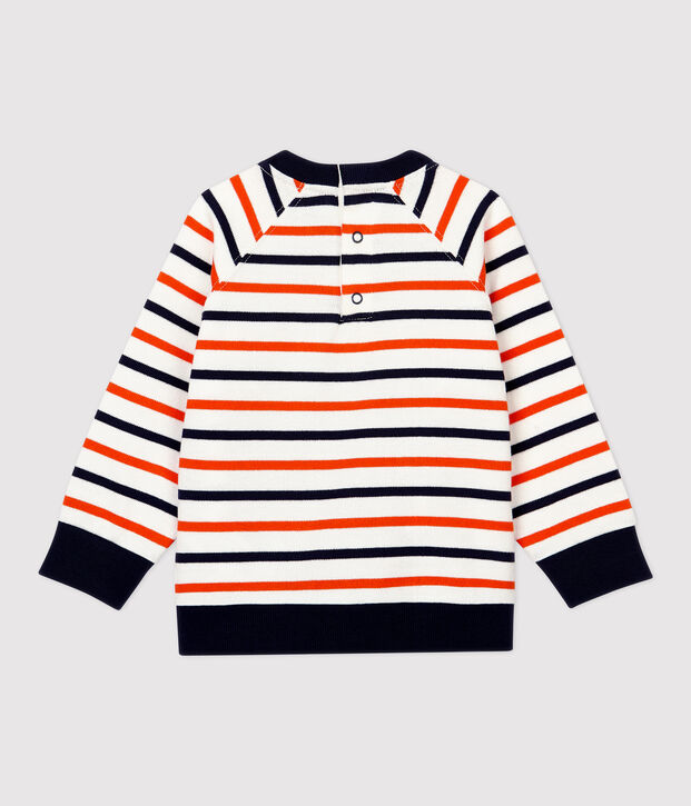Babies' Fleece Sweatshirt white/blue/orange