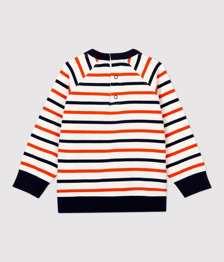 Babies' Fleece Sweatshirt white/blue/orange