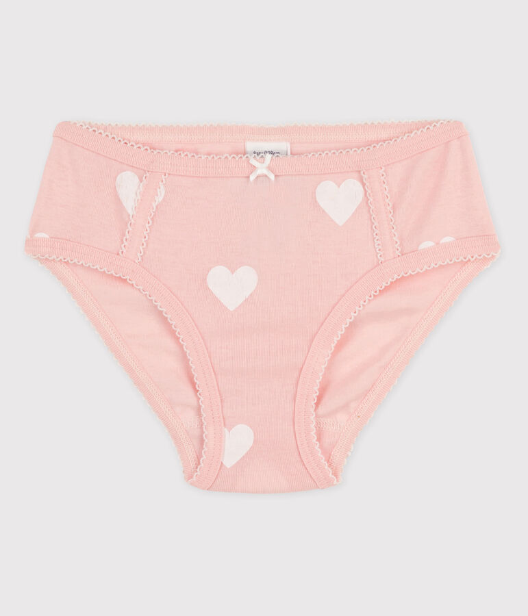Girls' Cotton Briefs pink/white
