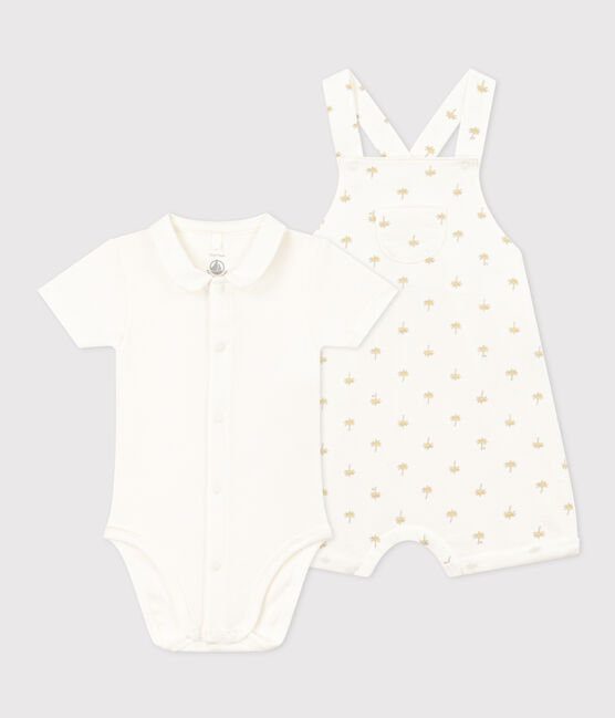 Ensemble salopette et body en coton bébé MARSHMALLOW white/MULTICO white