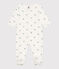 Babies' frog pattern cotton pyjamas MARSHMALLOW white/MULTICO white