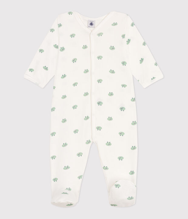 Babies' frog pattern cotton pyjamas white/multicolor