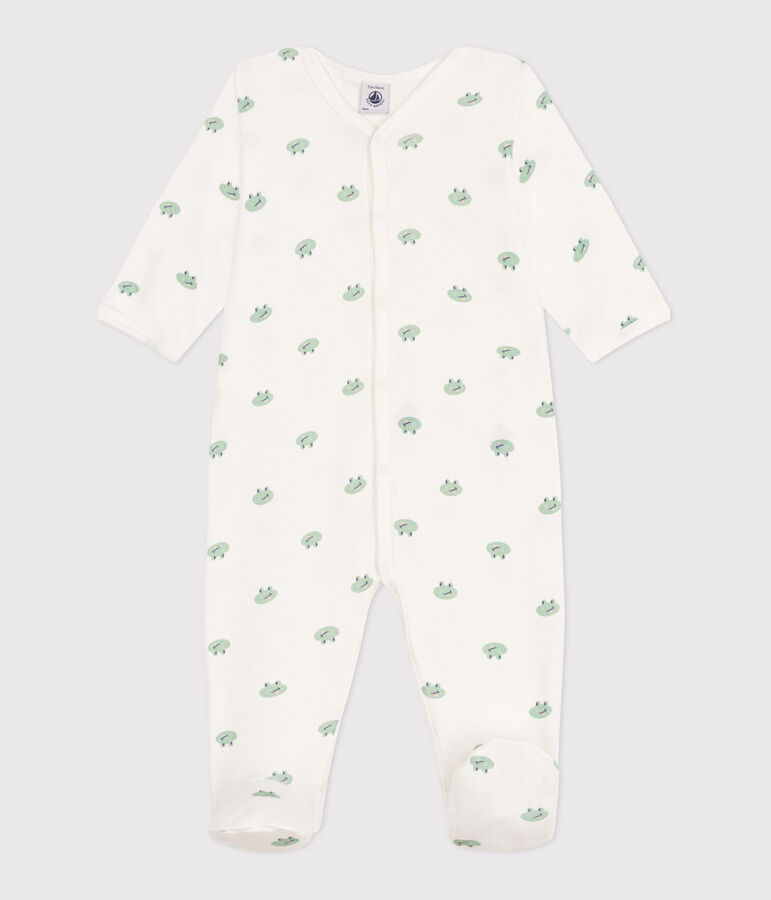Babies' frog pattern cotton pyjamas white/multicolor