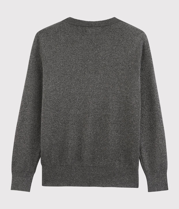 Women's shiny cotton jumper grey/grey