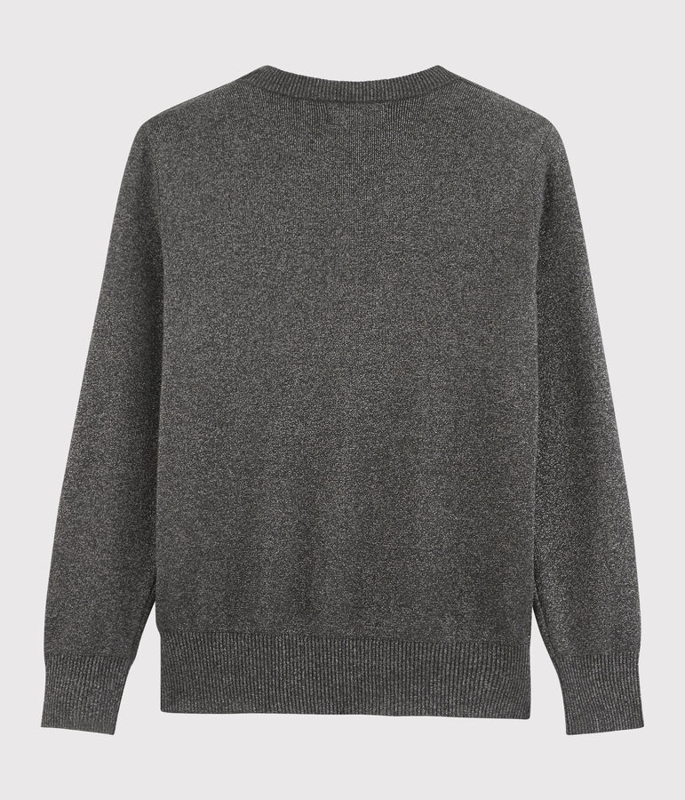 Women's shiny cotton jumper grey/grey